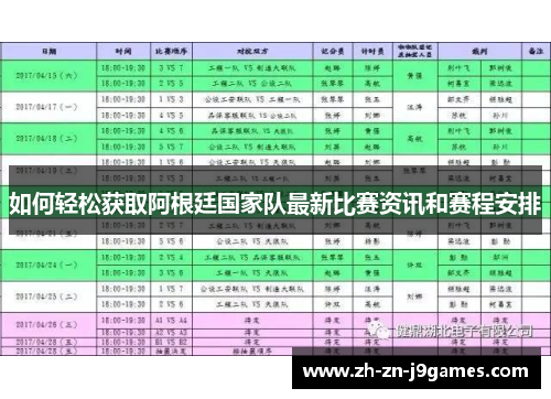 如何轻松获取阿根廷国家队最新比赛资讯和赛程安排